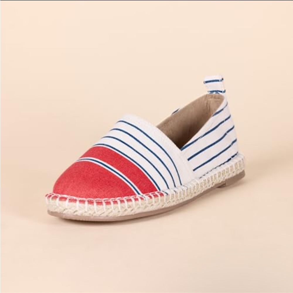 NWT Amazon Essentials Red and White Striped Espadrilles